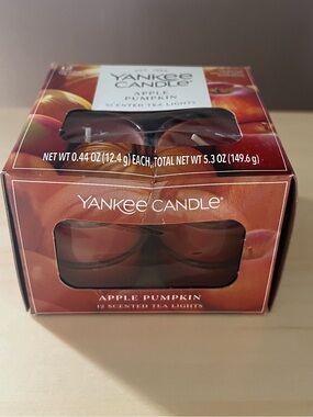 Yankee Candle Apple Pumpkin Tea Light Candles 12 Per Box New